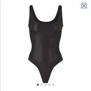SKIMS FAUX LEATHER SCOOP BODYSUIT - NWT